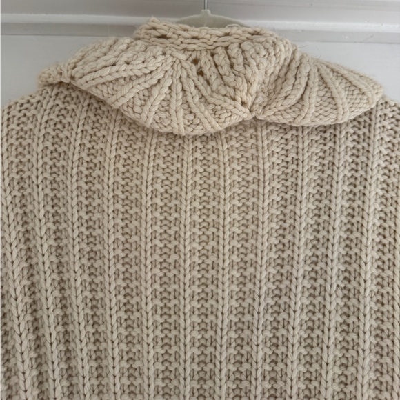 Anthropologie Hand Knit by Dollie Scalloped Edge Wool Cashmere Blend Cardigan - Picture 10 of 10